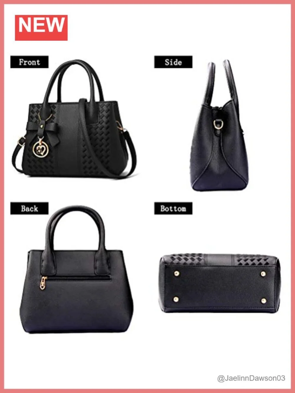Women PU Leather Top Handle Satchel Shoulder Tote Bag